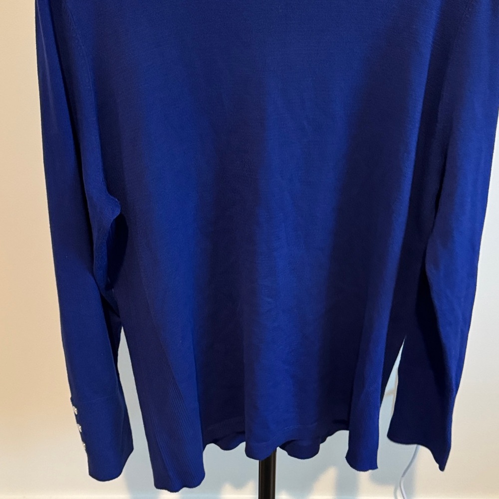 JM Collection Deep Blue Knit Turtleneck NWT size XXL - Picture 7 of 9